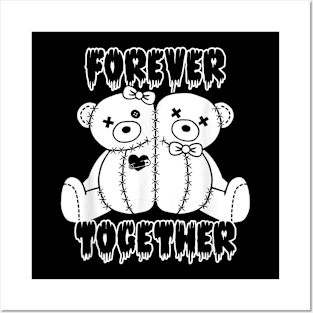 Forever Together Stuffed Animal Bear Couple Sewn Stitches Posters and Art